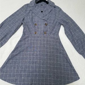 SHEIN blazer dress cross cross denim blue